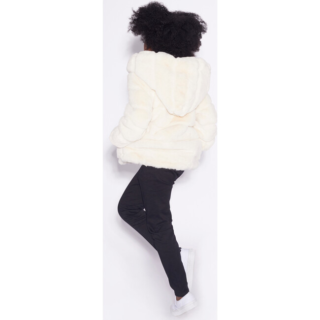 Goldie Faux Fur Jacket, Ivory - Coats - 3