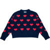 Women's Love Sweater, Navy - Sweaters - 1 - thumbnail