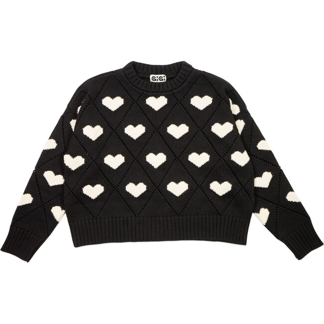 Women's Love Sweater, Black - Sweaters - 1