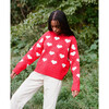 Women's Love Sweater, Red - Sweaters - 3