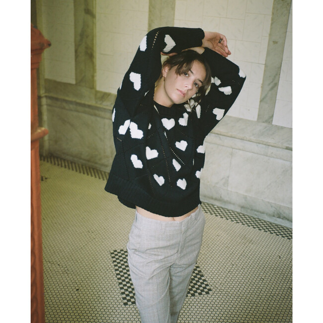Women's Love Sweater, Black - Sweaters - 3