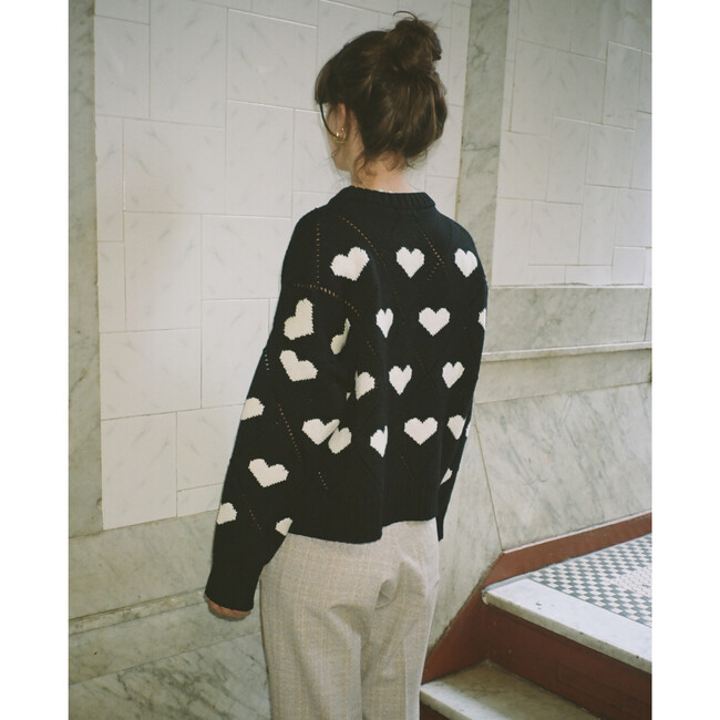 Women's Love Sweater, Black - Sweaters - 4