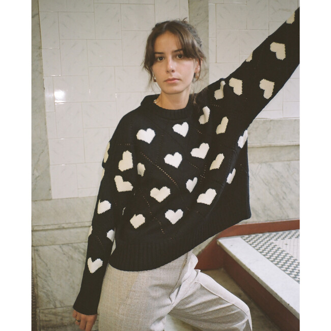 Women's Love Sweater, Black - Sweaters - 5