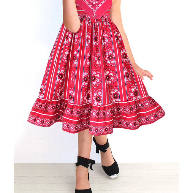 Vintage Bandana Handkerchief Dress, Parisienne Red Paisley - Dresses - 2