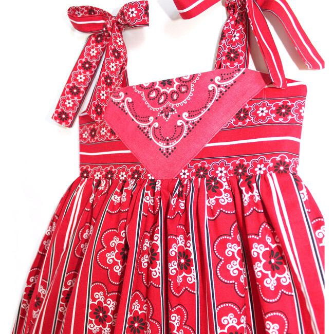 Vintage Bandana Handkerchief Dress, Parisienne Red Paisley - Dresses - 4