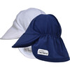 Swim Flap Hat 2 Pack, White & Navy - Hats - 1 - thumbnail