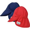 Swim Flap Hat 2 Pack, Red & Navy - Sun Hats - 1 - thumbnail