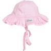 Double Ruffle Hat 2Pack, Vanilla Stripe Seersucker & Pastel Pink - Hats - 2 - thumbnail
