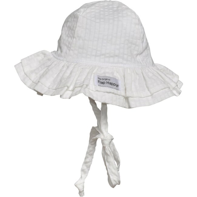 Double Ruffle Hat 2Pack, Vanilla Stripe Seersucker & Pastel Pink - Sun Hats - 3