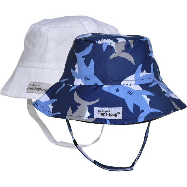 Bucket Hat 2 Pack, Happy Shark & White - Hats - 1