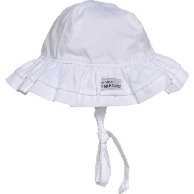 Double Ruffle Hat 2Pack, White & Pink Stripe Seersucker - Sun Hats - 3