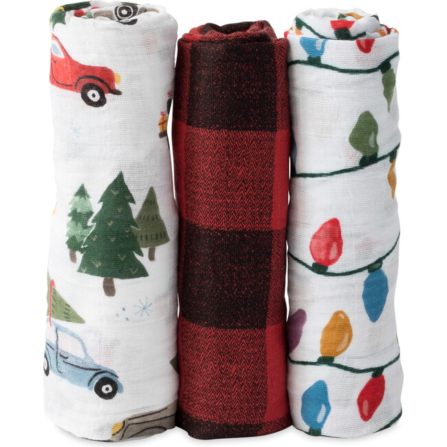 Cotton Muslin Swaddle Blanket 3 Pack, Holiday Haul Set - Swaddles - 1