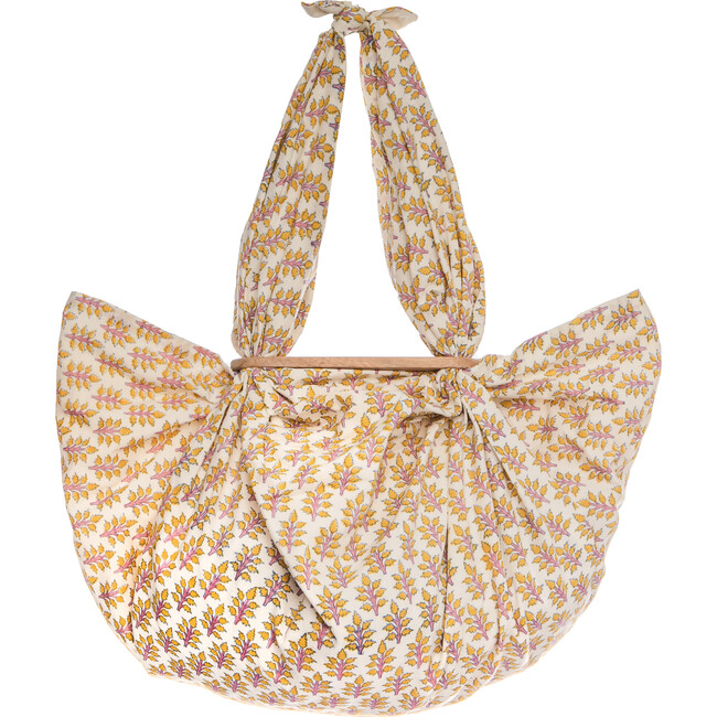 Tokyo Knotted Floral-Print Cotton-Voile Tote, Pink - Bags - 1