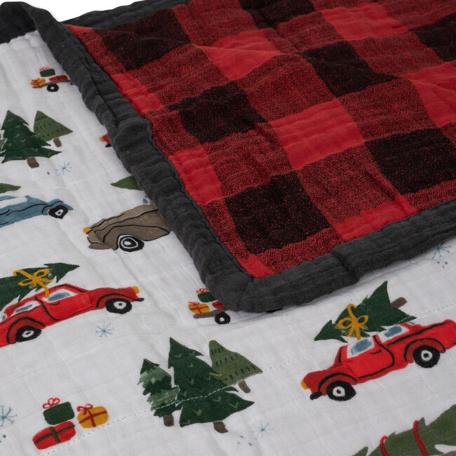 Cotton Muslin Big Kid Throw Quilt, Holiday Haul - Quilts - 7