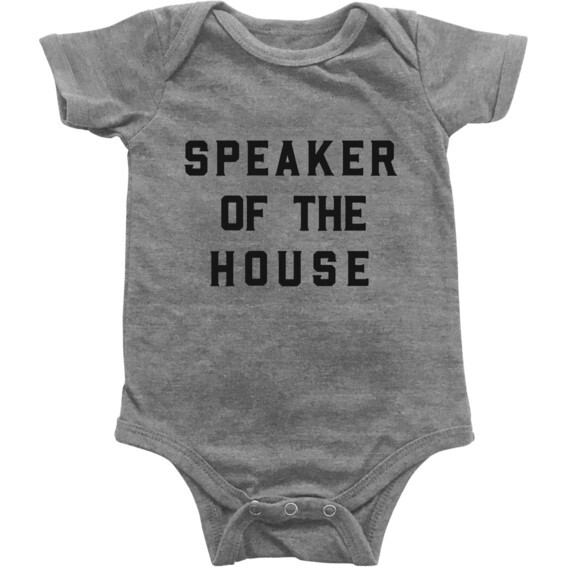 Speaker of the House Bodysuit, Light Grey - Onesies - 1