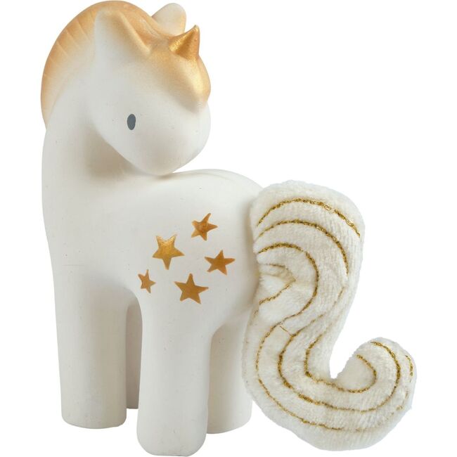 Shining Stars Unicorn Natural Rubber Rattle with Crinkle Tail - Rattles - 4