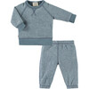 Baby Peace & Love Loungewear Set, Blue - Loungewear - 1 - thumbnail