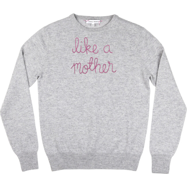 *Exclusive* Women's Like a Mother Sweater, Smoke/Fuchsia