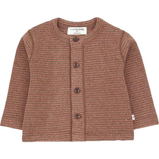 Terranova T-shirt With Thin Stripes, Brown - Tees - 1