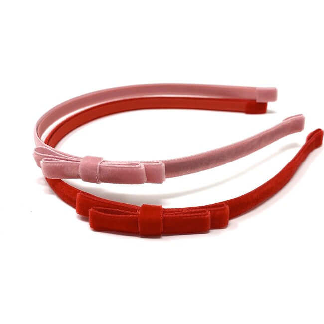 Velvet Headbands, Pink and Red