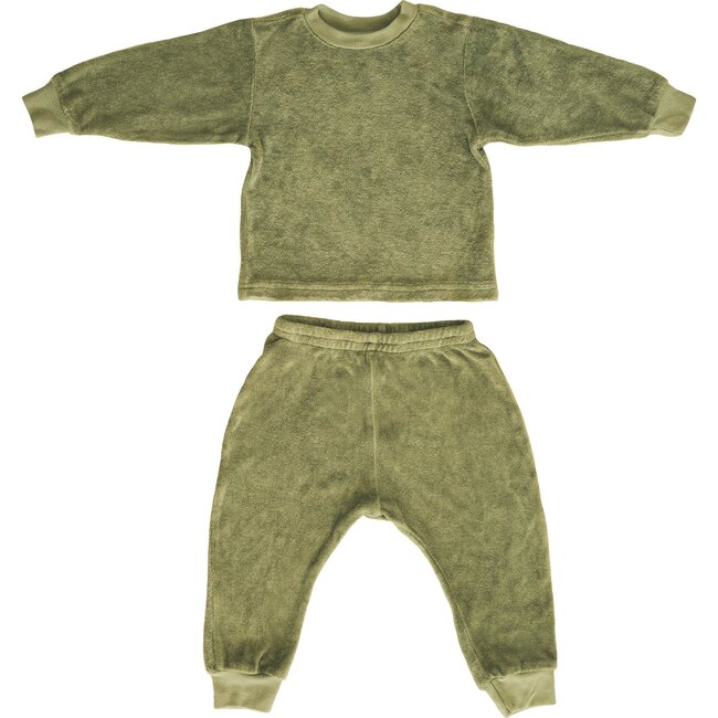 The Terry Baby Set, Sage - Pajamas - 1