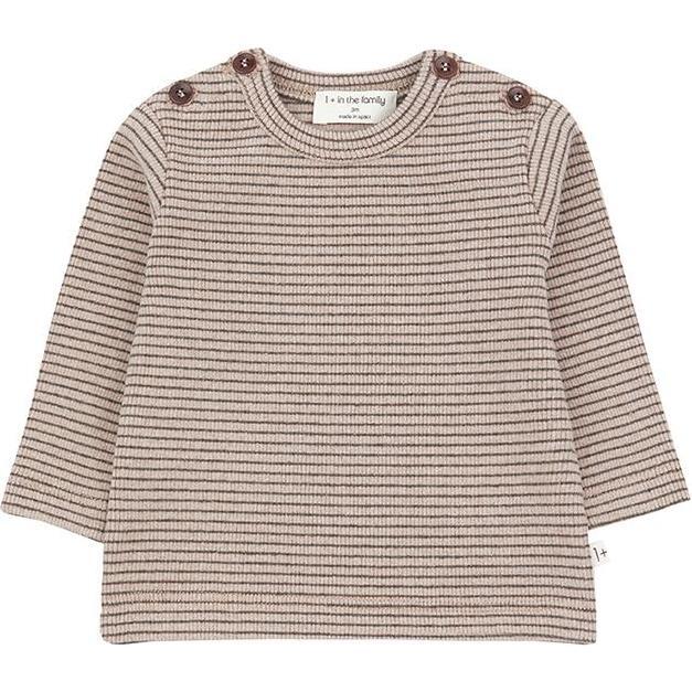 Jasper T-shirt With Thin Stripes, Pink - Tees - 1