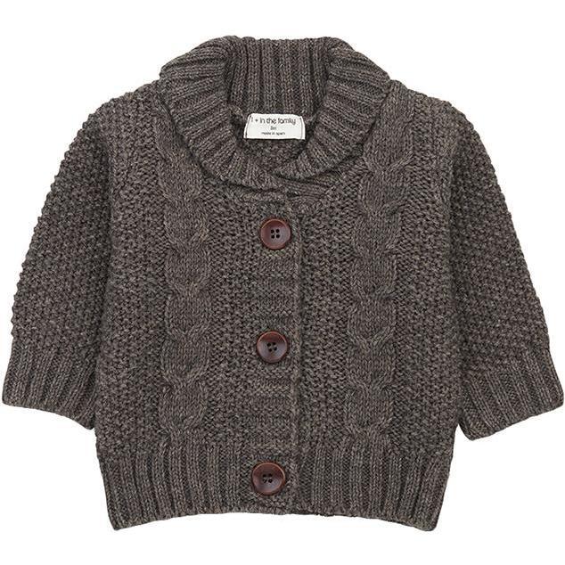 Jungfrau Textured Knit Cardigan, Grey - Sweaters - 1