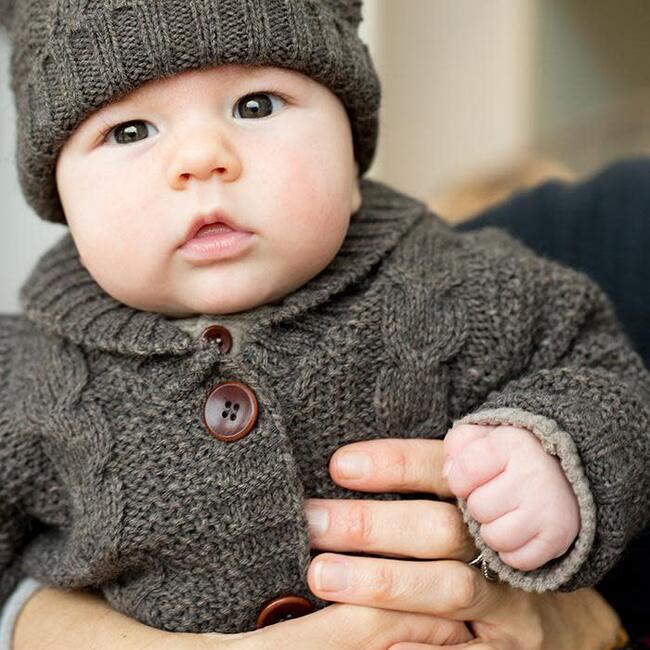 Jungfrau Textured Knit Cardigan, Grey - Sweaters - 2