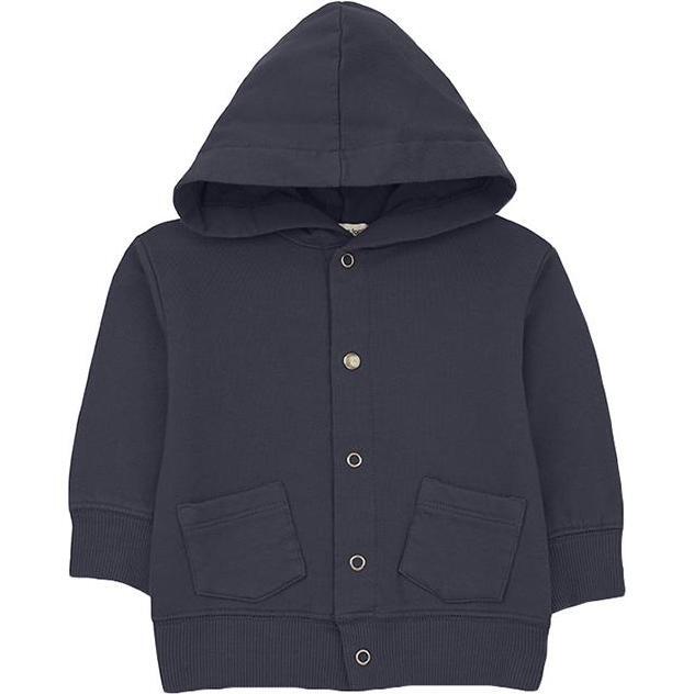Boi Jacket With Hood, Navy Blue - Jackets - 1