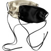 Womens  Silk Face Mask 2 Pack, Black & Bone - Face Masks - 1 - thumbnail