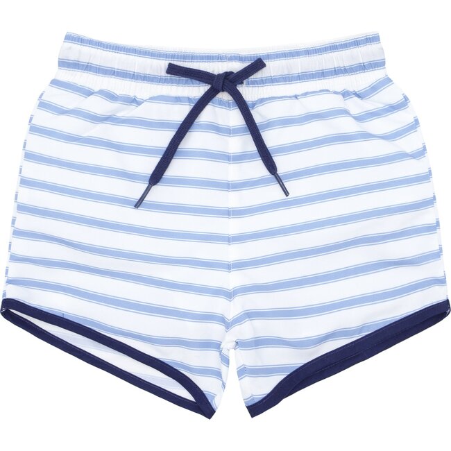 Boys Boca Blue Stripe Boardie - Swim Trunks - 1