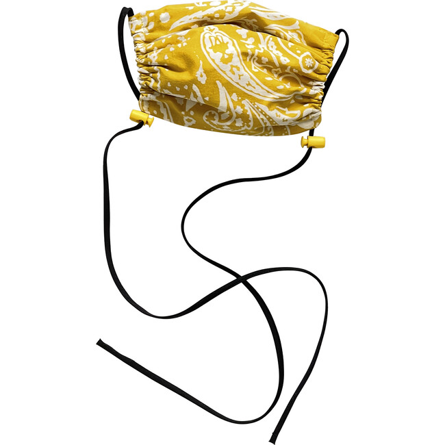 Kids  Cotton Face Mask, Yellow Large Print - Face Masks - 1