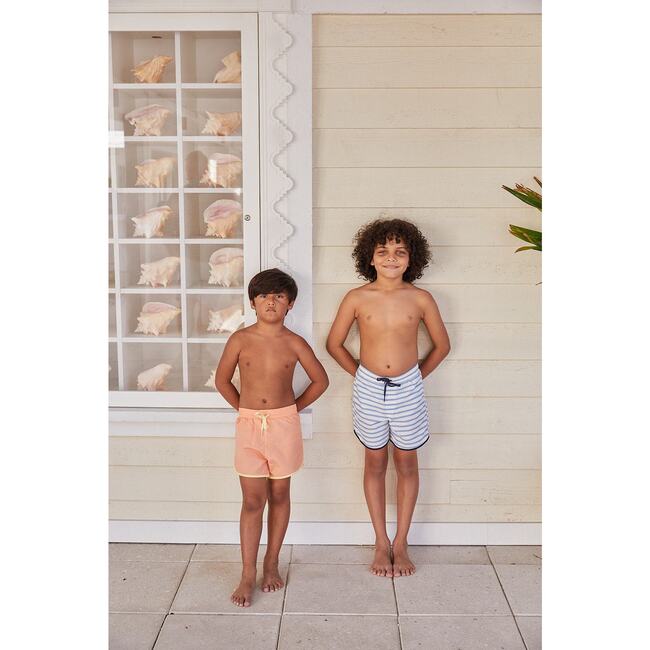 Boys Boca Blue Stripe Boardie - Swim Trunks - 2