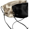 Womens  Silk Face Mask 2 Pack, Black & Bone - Face Masks - 2