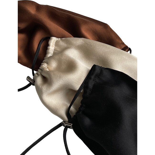Womens  Silk Face Mask 3 Pack, Black, Bone, and Bronze - Face Masks - 2