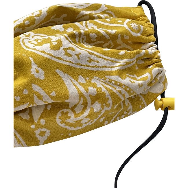 Kids  Cotton Face Mask, Yellow Large Print - Face Masks - 2