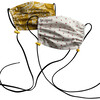 Kids Cotton Face Mask 2 Pack, Yellow Print and Red Dot - Face Masks - 1 - thumbnail