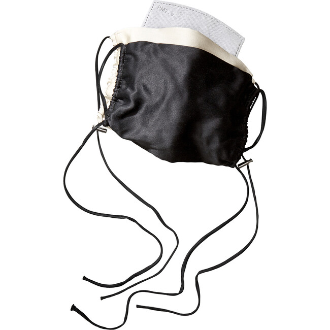 Womens  Silk Face Mask 2 Pack, Black & Bone - Face Masks - 4