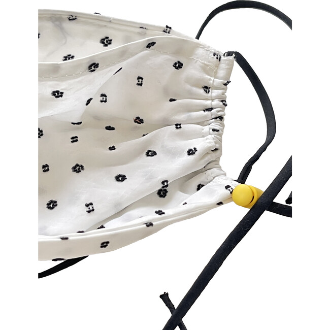 Kids  Cotton Face Mask, Black Swiss Dot - Face Masks - 2