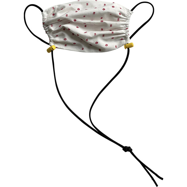 Kids  Cotton Face Mask, Red Swiss Dot - Face Masks - 4