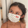 Kids  Cotton Face Mask, Black Swiss Dot - Face Masks - 4