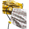 Kids Cotton Face Mask 2 Pack, Yellow Print and Red Dot - Face Masks - 2