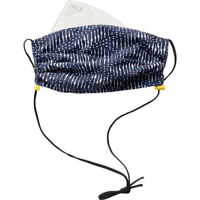 Mens  Cotton Face Mask, Indigo - Face Masks - 3