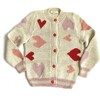 Ivory Heart Cardigan, Pink - Cardigans - 1 - thumbnail