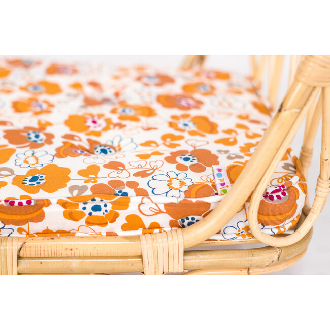 Rattan Doll Crib, Floral - Dollhouses - 2