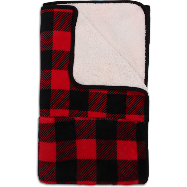 Packable Sherpa Throw, Buffalo Plaid - Snugabye Blankets & Quilts | Maisonette