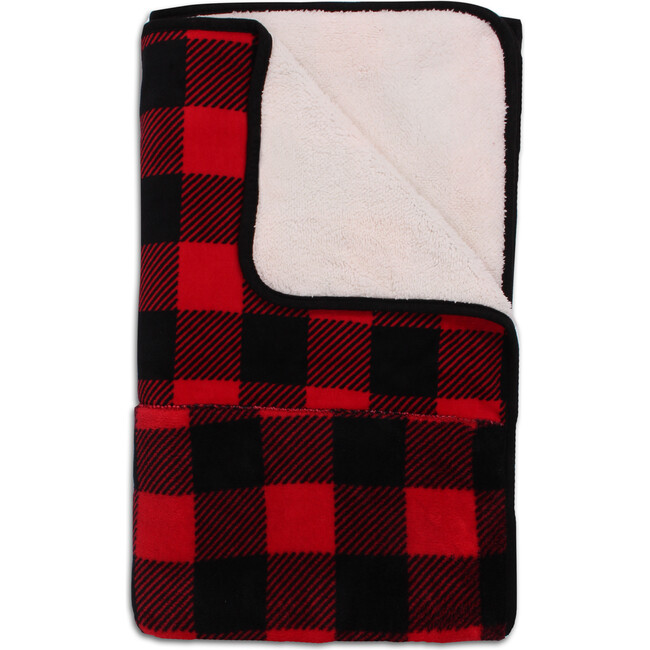 Packable Sherpa Throw, Buffalo Plaid - Blankets - 1