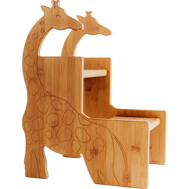 Kids Bamboo Stepstool, Giraffe - Kids Seating - 4