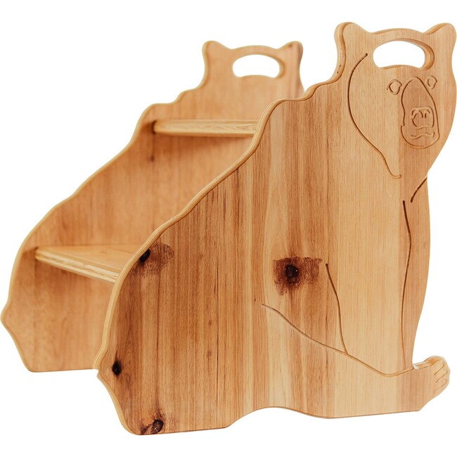 Kids Hickory Stepstool, Bear - Kids Seating - 5
