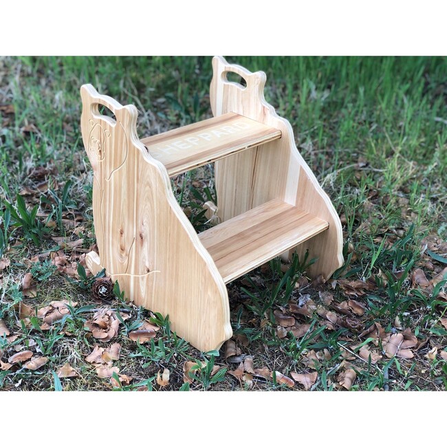 Kids Hickory Stepstool, Bear - Kids Seating - 8